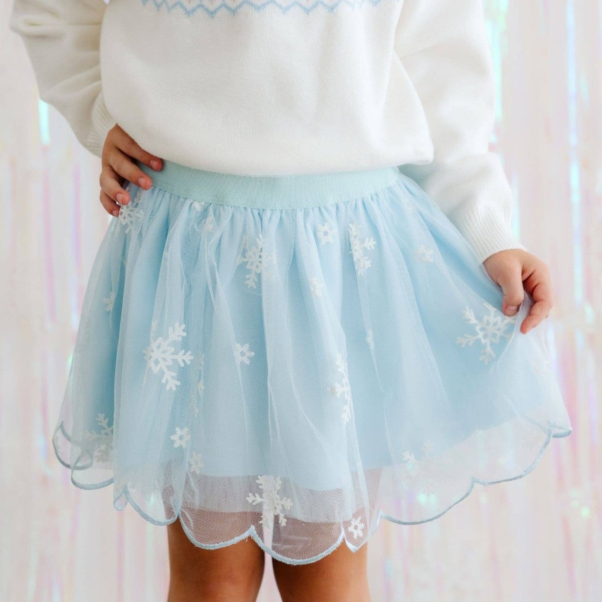 Glitter Snowflake Scalloped Tutu Skirt - Sweet Wink Baby & Toddler Clothing sold by Rosebud & Jo