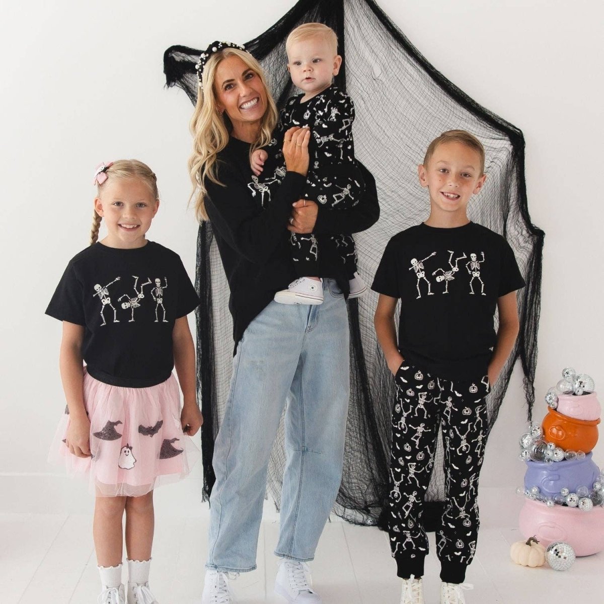 Glow In The Dark Silly Skelly Halloween Women's Sweatshirt - Sweet Wink Women's Clothing sold by Rosebud & Jo