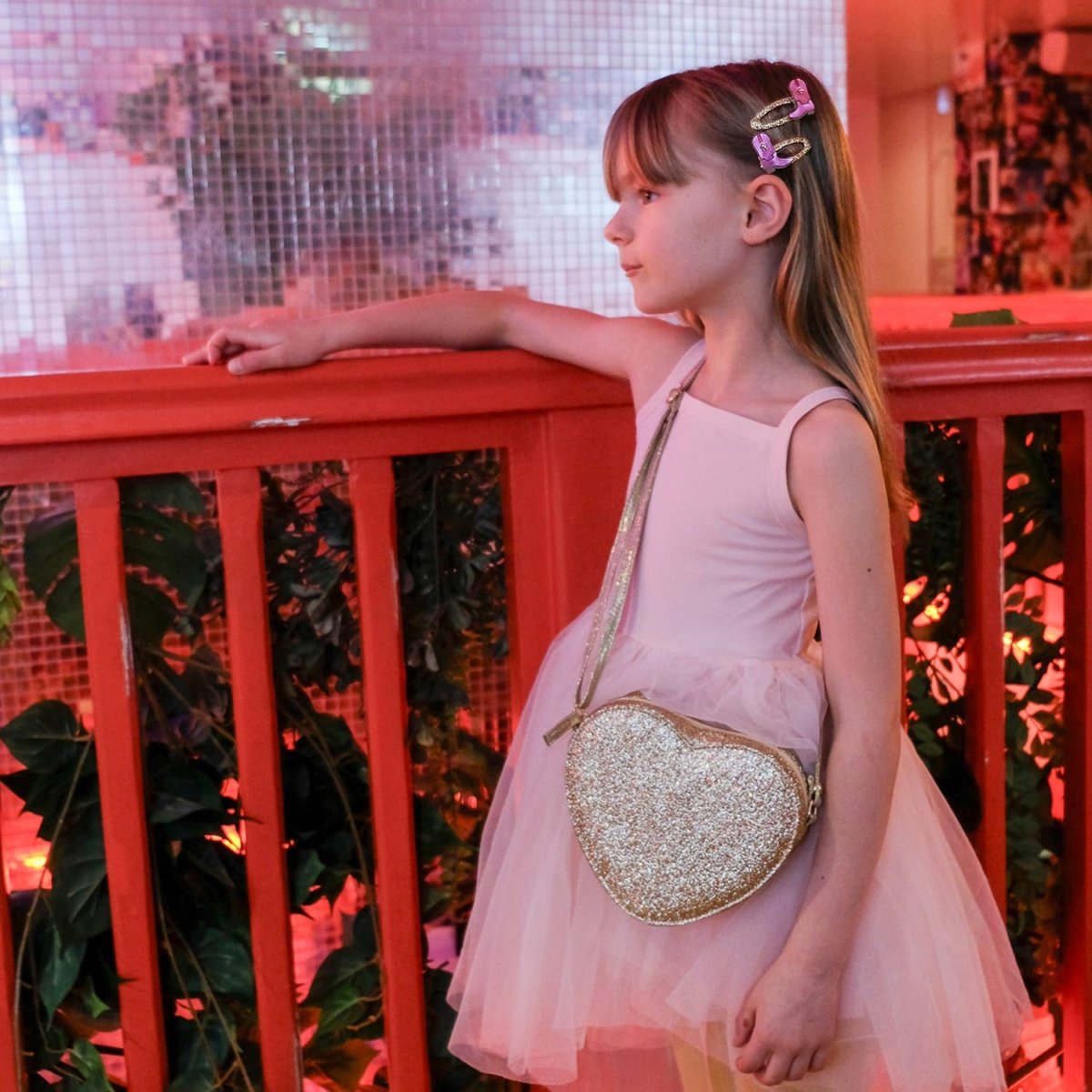 Gold Glitter Love Heart Bag - Rockahula Kids US Bag sold by Rosebud & Jo
