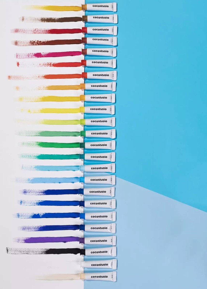 Gouache Paint Bucket & Accessories Set - 24 Colors - Coco Village Art sold by Rosebud & Jo