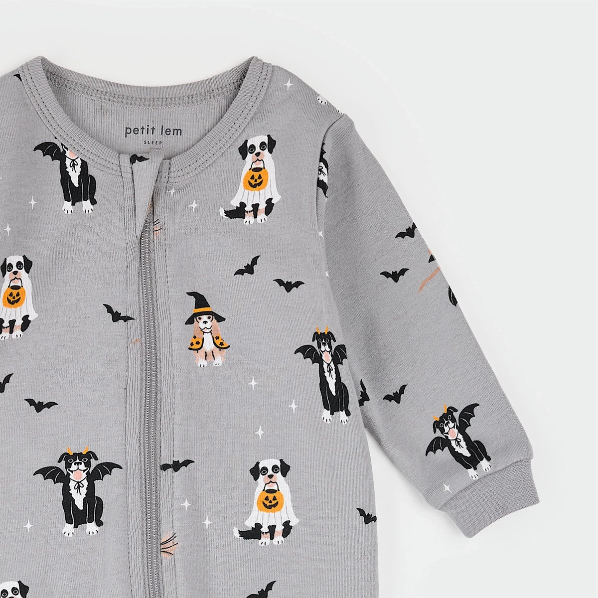 Halloween Costume Dogs on Fog Sleeper - Petite Lem Footies sold by Rosebud & Jo
