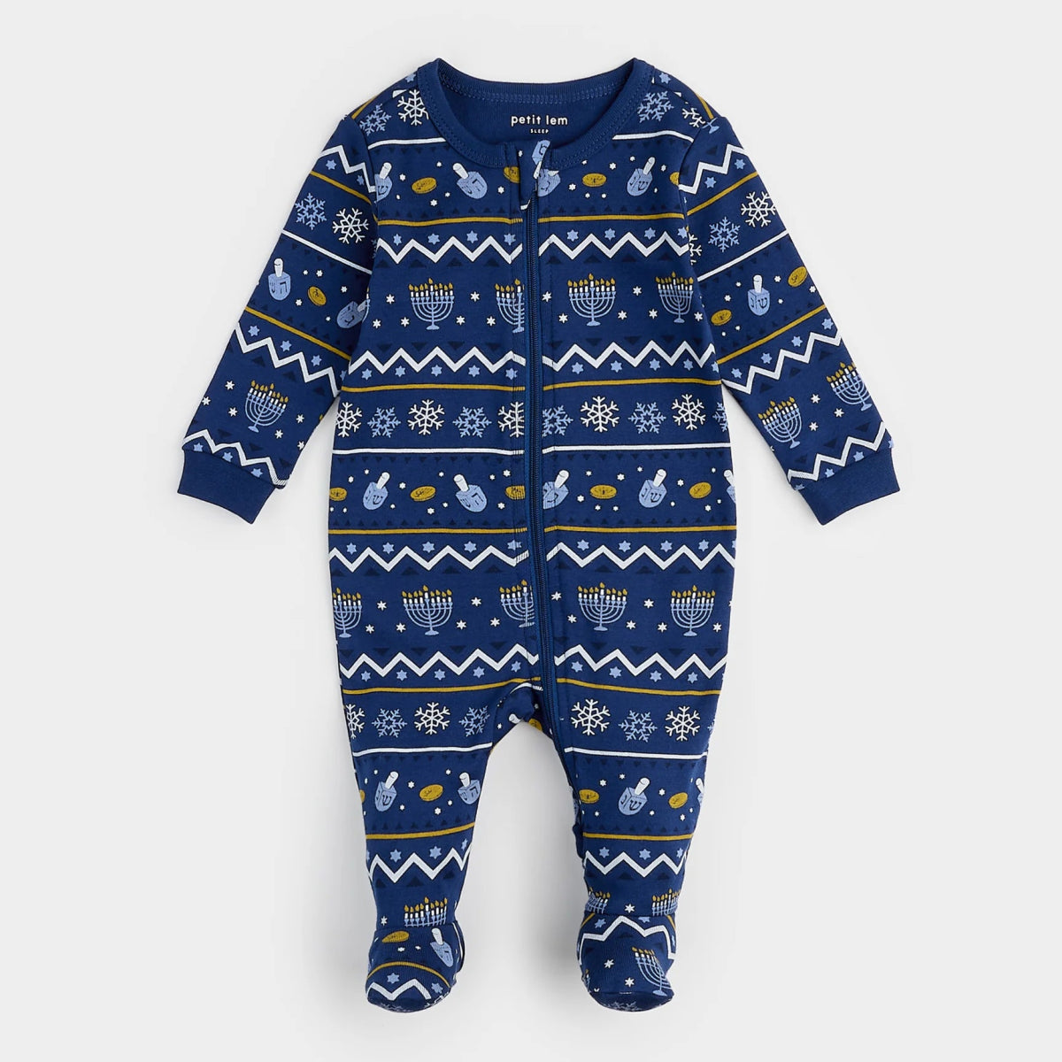 Hanukkah Fair Isle Print Sleeper - Petite Lem Baby & Toddler Clothing sold by Rosebud & Jo
