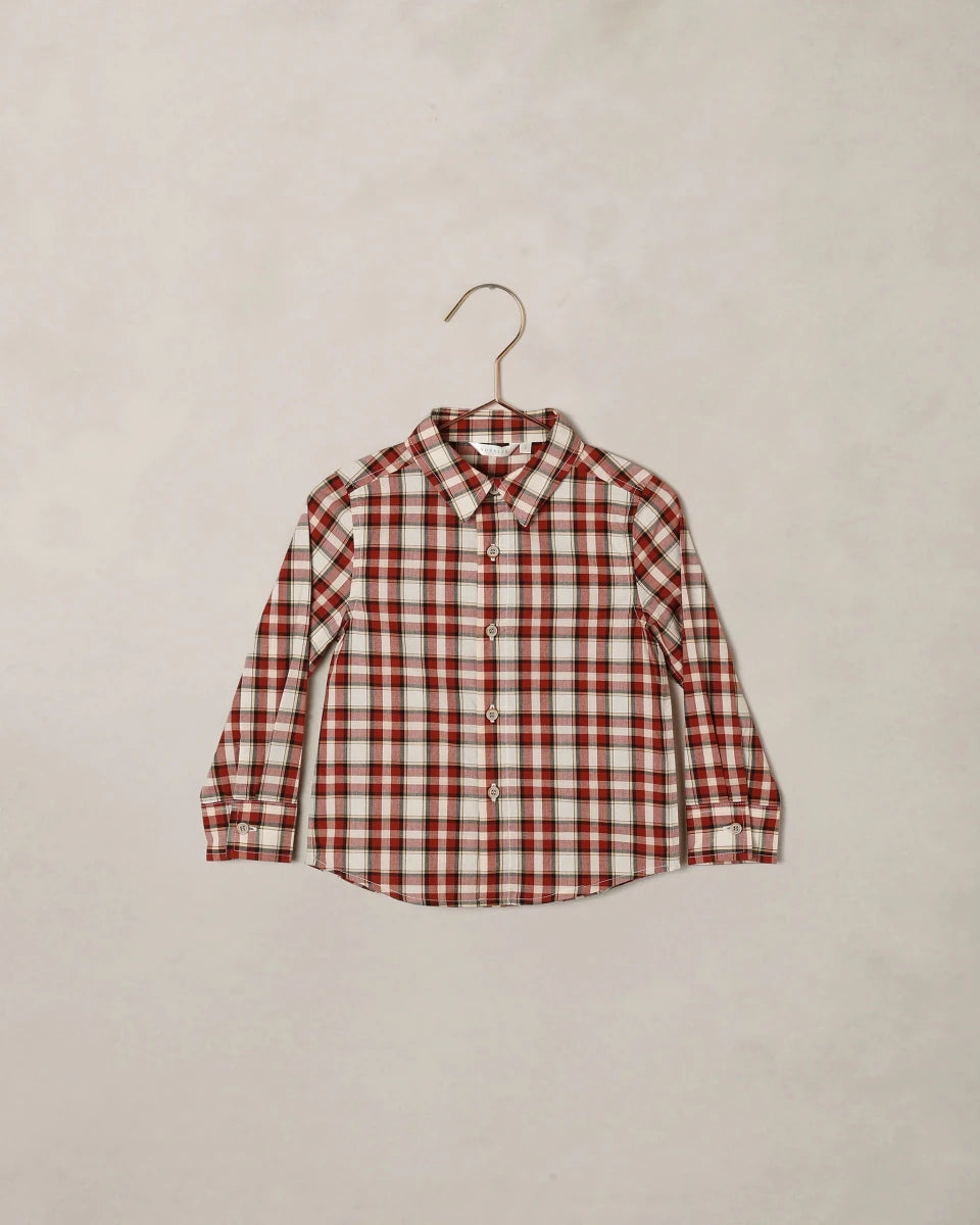 Harrison Button Down Shirt in Holiday Tartan - Noralee Tops sold by Rosebud & Jo