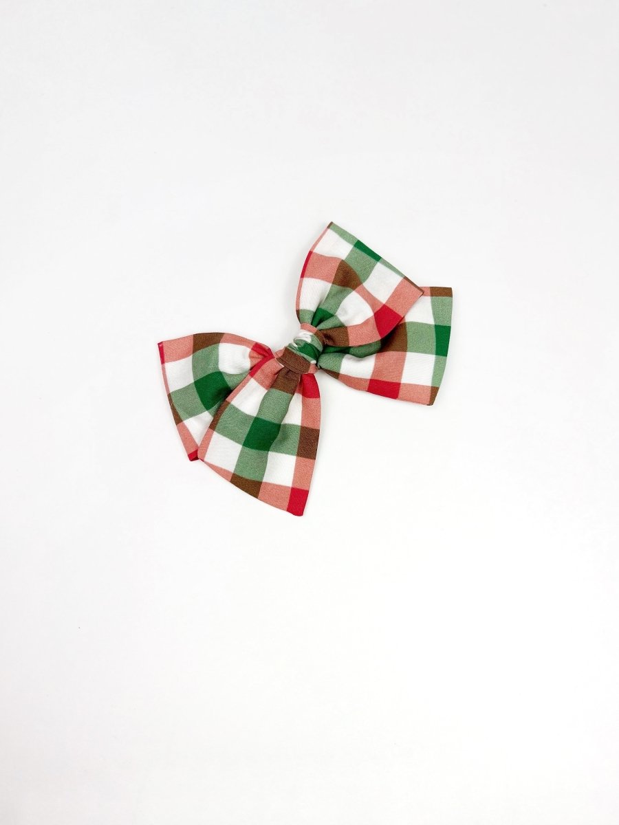 Holiday Plaid Bow with Alligator Clip - Cottontail Bow Co. Hair Accessory sold by Rosebud & Jo