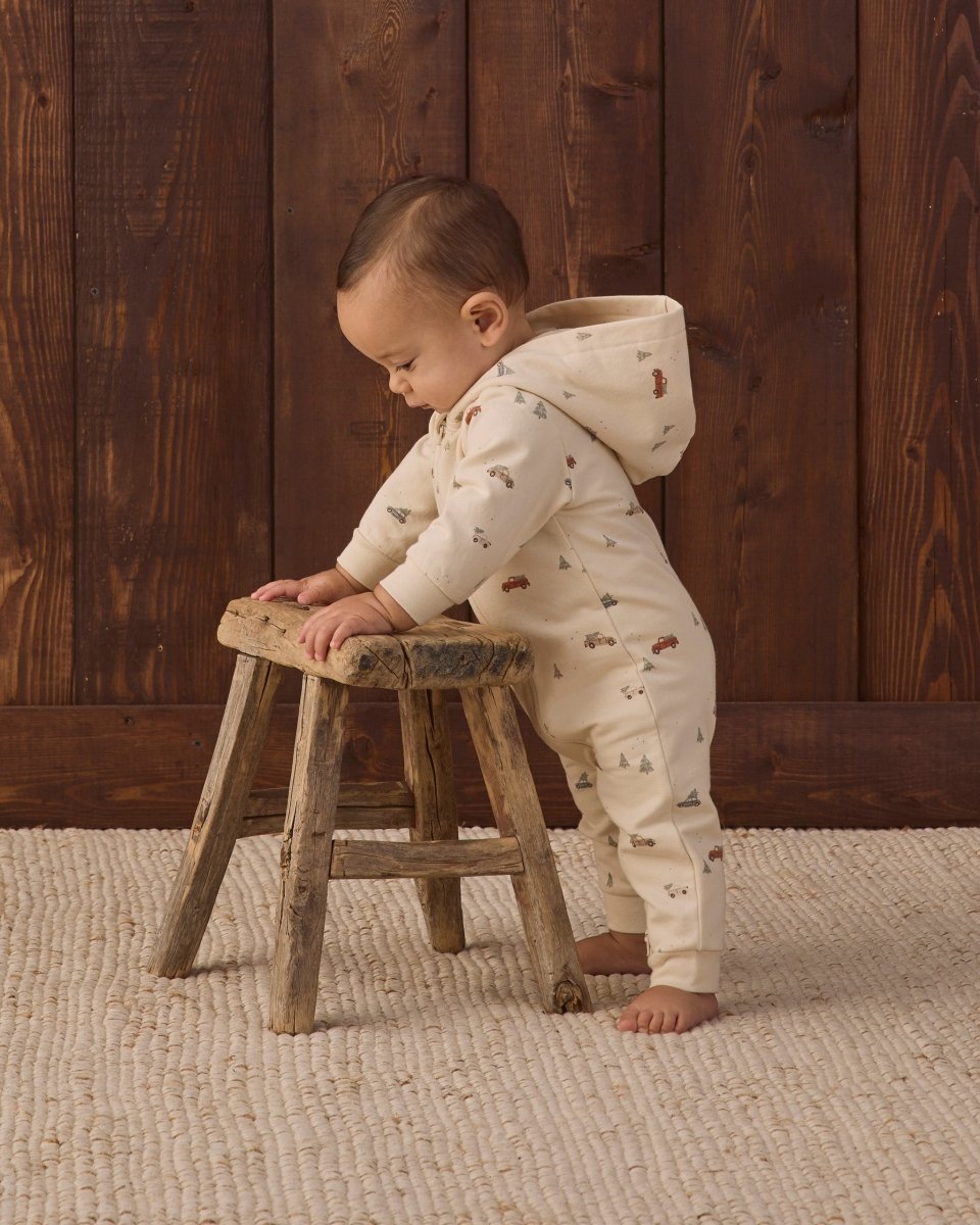 Hooded Jumpsuit - Holiday Drive - Quincy Mae Rompers & Jumpers sold by Rosebud & Jo