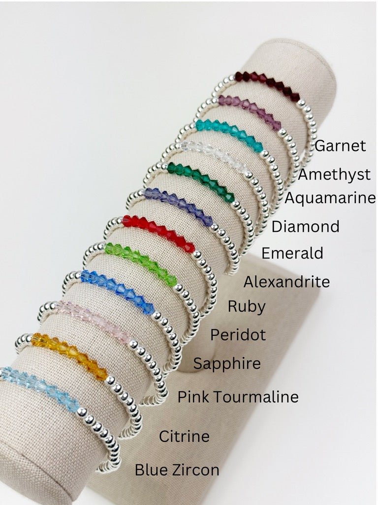 Individual Birthstone Beaded Bracelet - Cottontail Bow Co. Jewelry sold by Rosebud & Jo