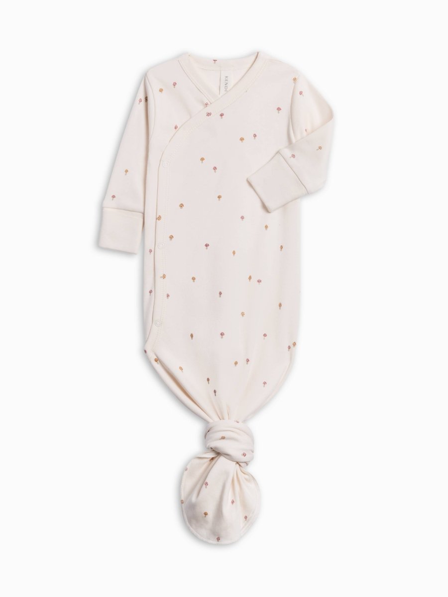 Indy Kimono Gown - Mushroom - Colored Organics Knotted Gowns sold by Rosebud & Jo