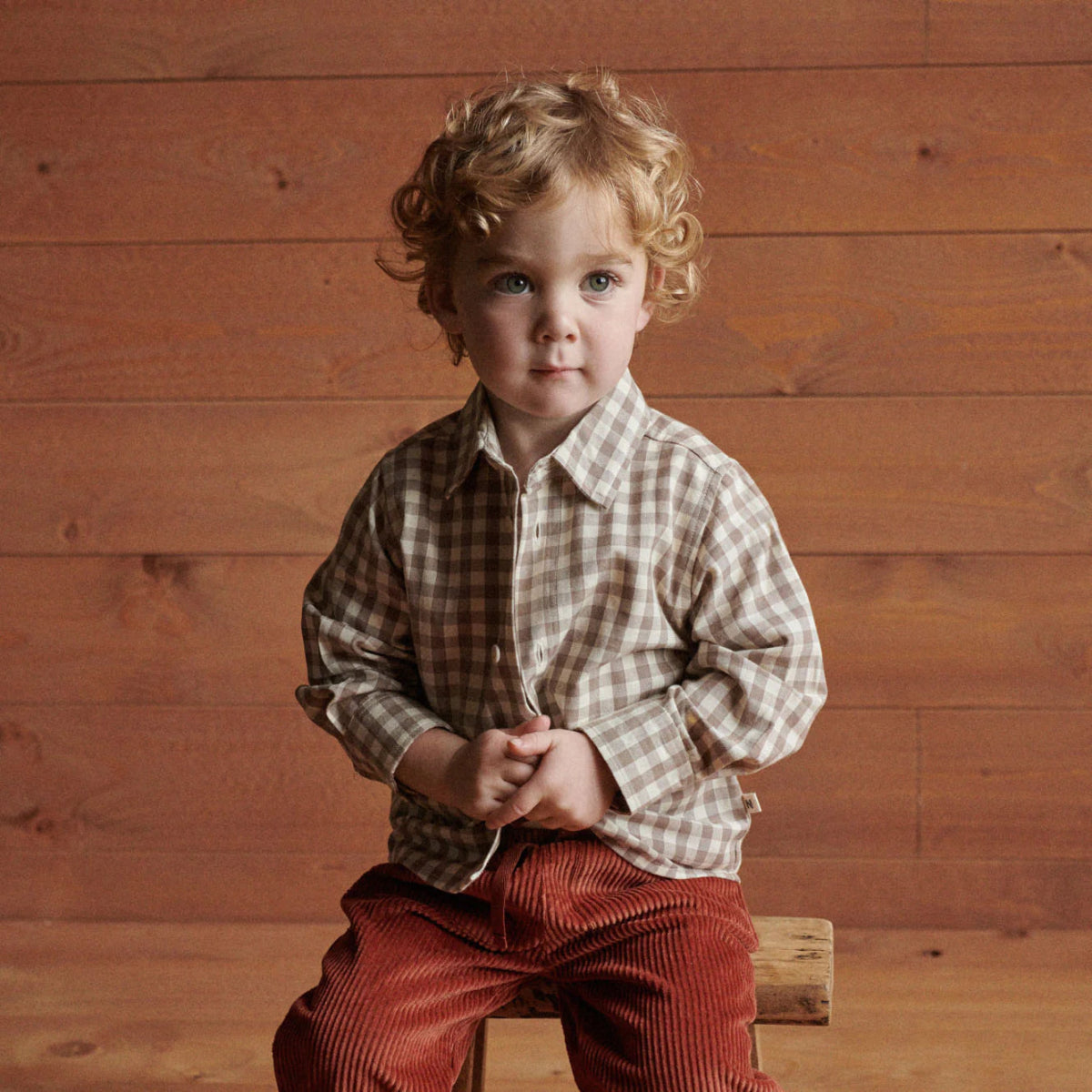 Ira Button Up in Cub Check - Nature Baby Baby & Toddler Clothing sold by Rosebud & Jo