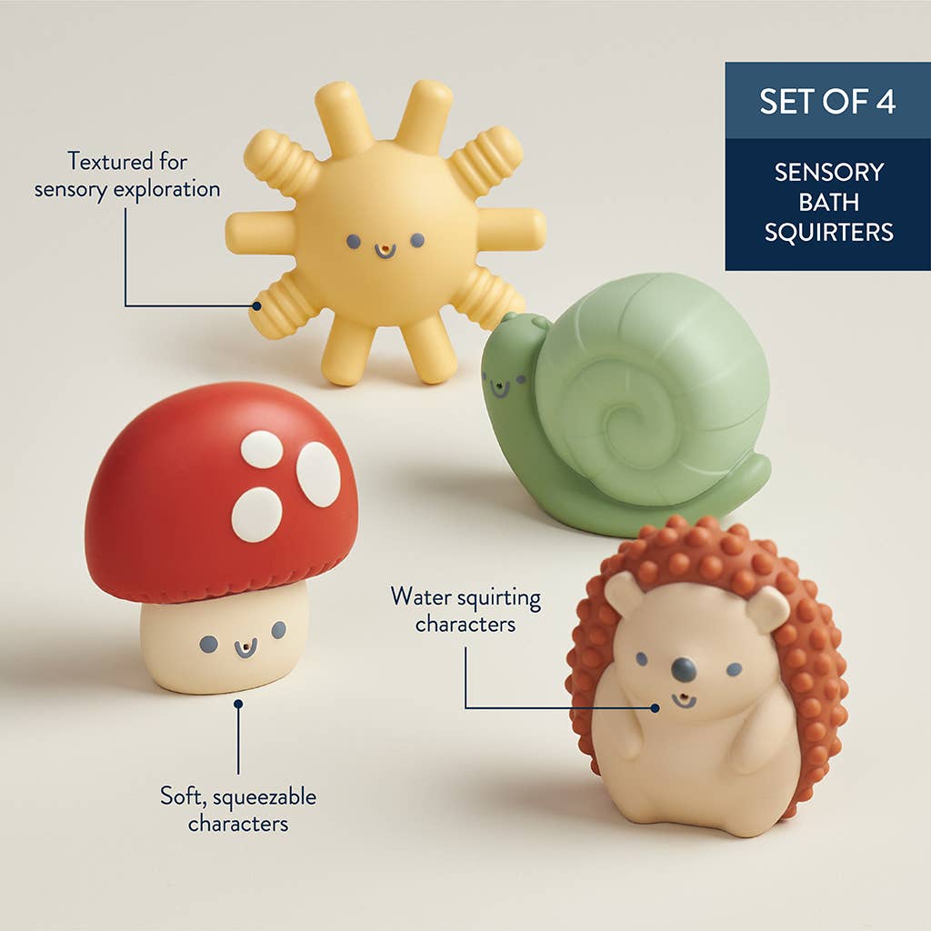 Itzy Squirt 4 - pack of Soft Bath Toys - Itzy Ritzy Toy sold by Rosebud & Jo