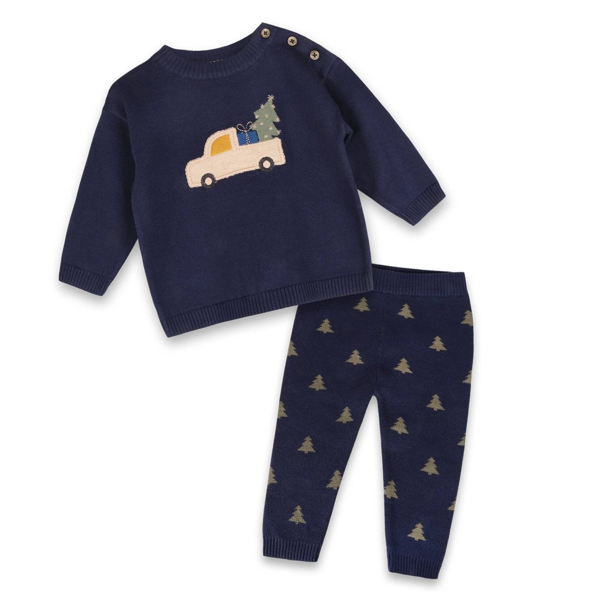 Jolly Truck Sweater Knit Set - Viverano Organics Baby & Toddler Clothing sold by Rosebud & Jo