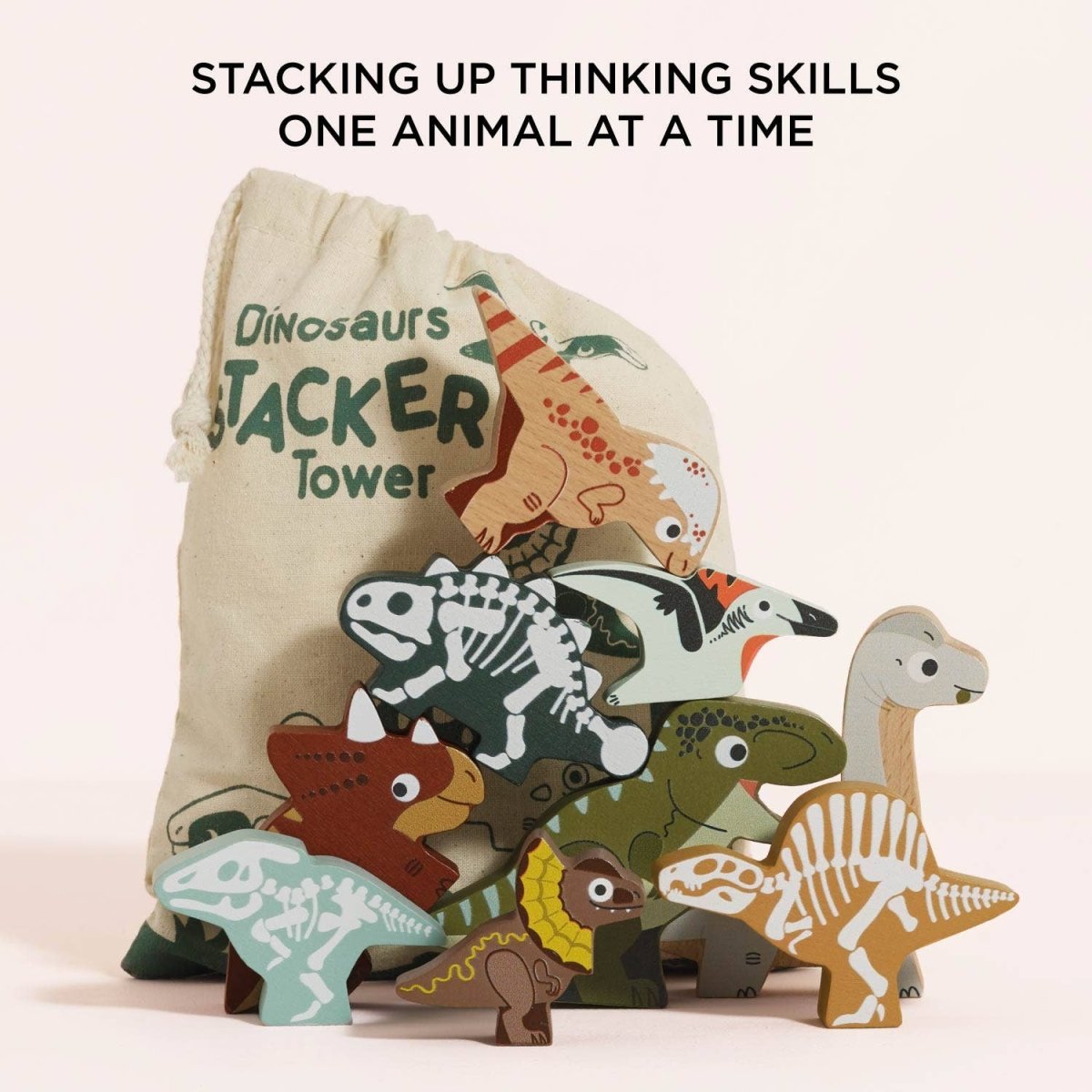 Jurassic Stacking Dinosaurs & Bag - Le Toy Van, Inc. Toys sold by Rosebud & Jo