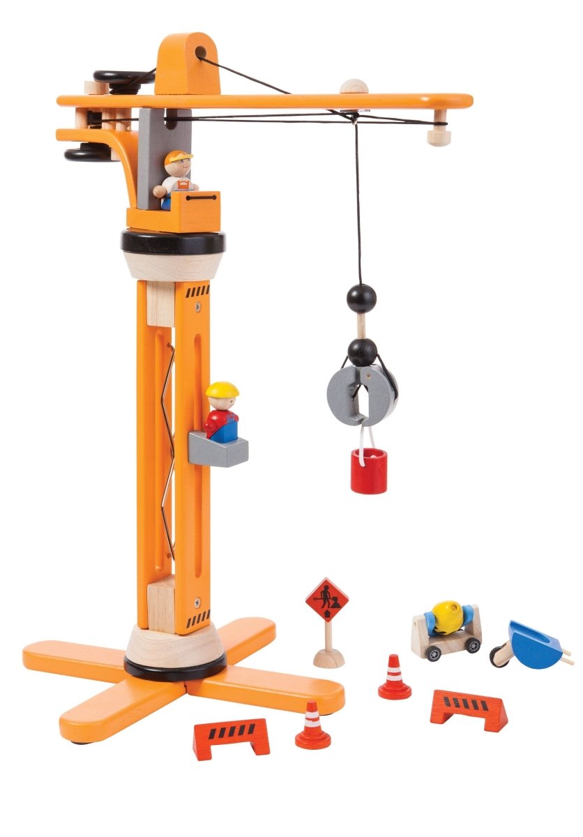 Kids' Crane Construction Building Set - PlanToys Toy sold by Rosebud & Jo
