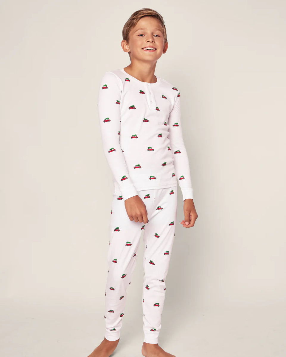 Kid's Pima Snug Fit Pajama Set in Holiday Journey - Petite Plum Baby & Toddler Clothing sold by Rosebud & Jo