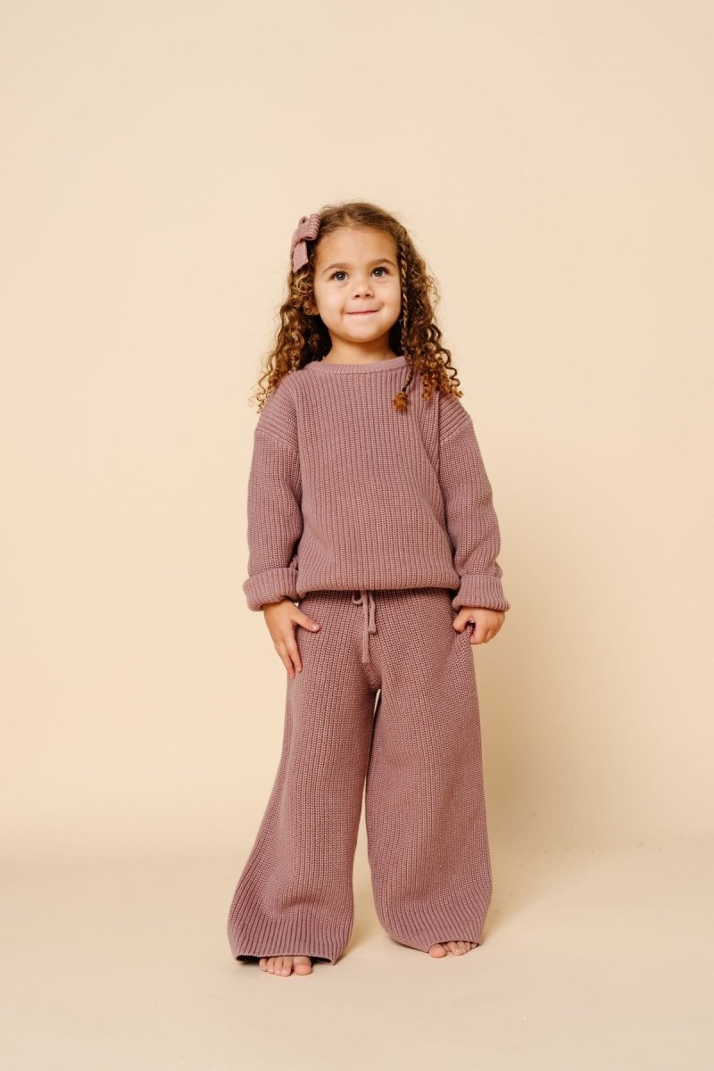 Knit Chunky Sweater - Mauve - Lou Lou & Company Tops sold by Rosebud & Jo