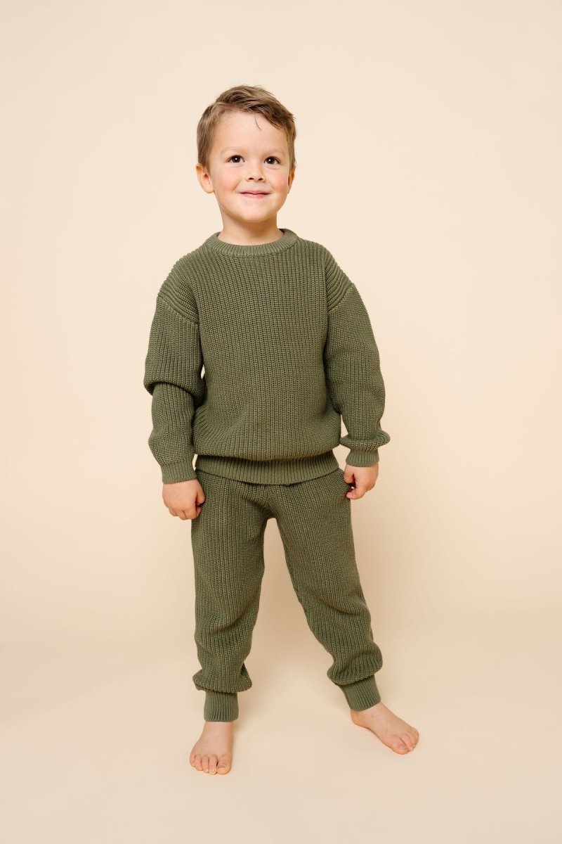 Knit Chunky Sweater - Olive - Lou Lou & Company Tops sold by Rosebud & Jo