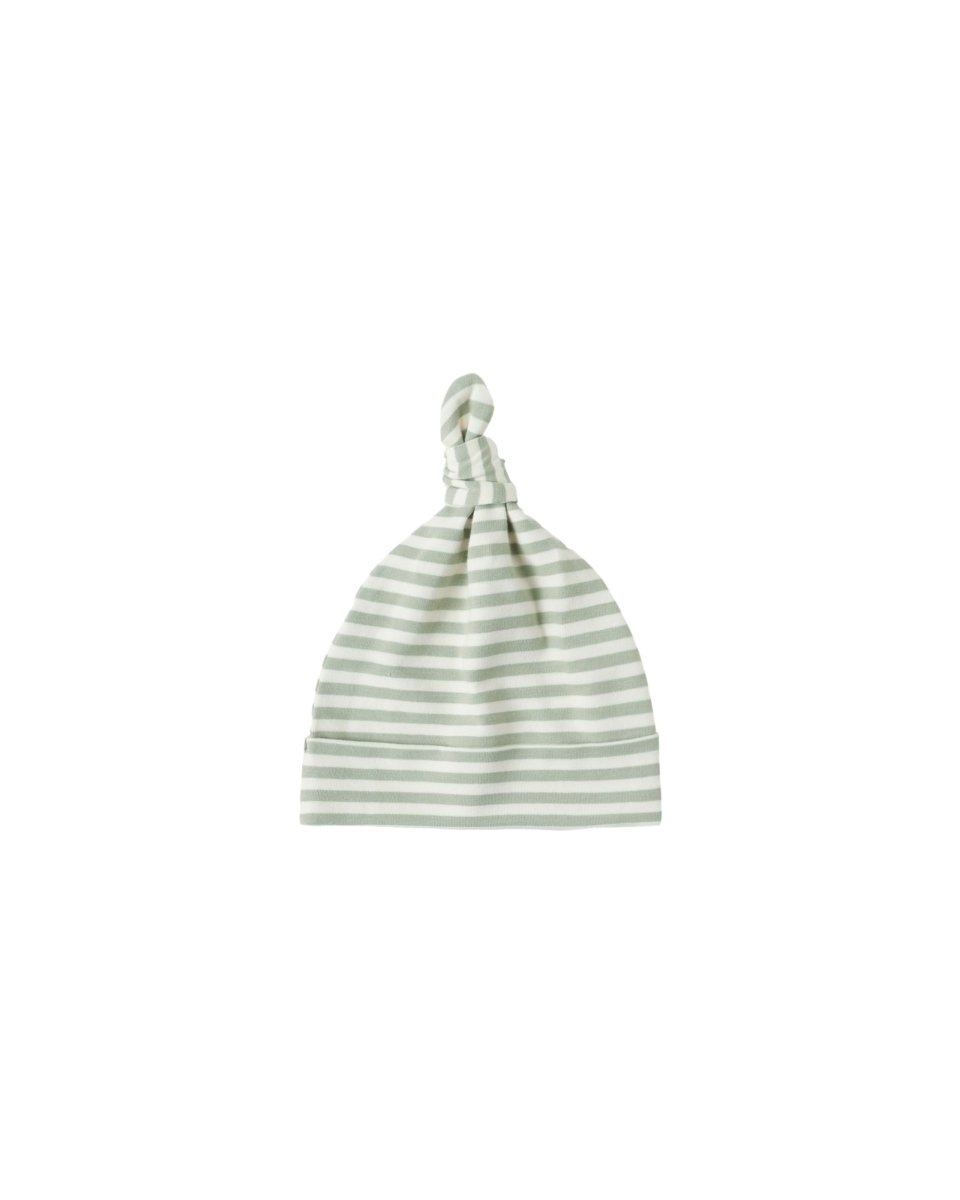 Knotted Baby Hat in Fern Stripe - Quincy Mae Hat sold by Rosebud & Jo