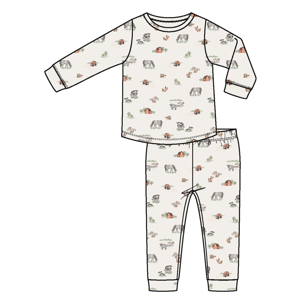 Little Farm Long Sleeve Loungewear Set - Angel Dear sold by Rosebud & Jo