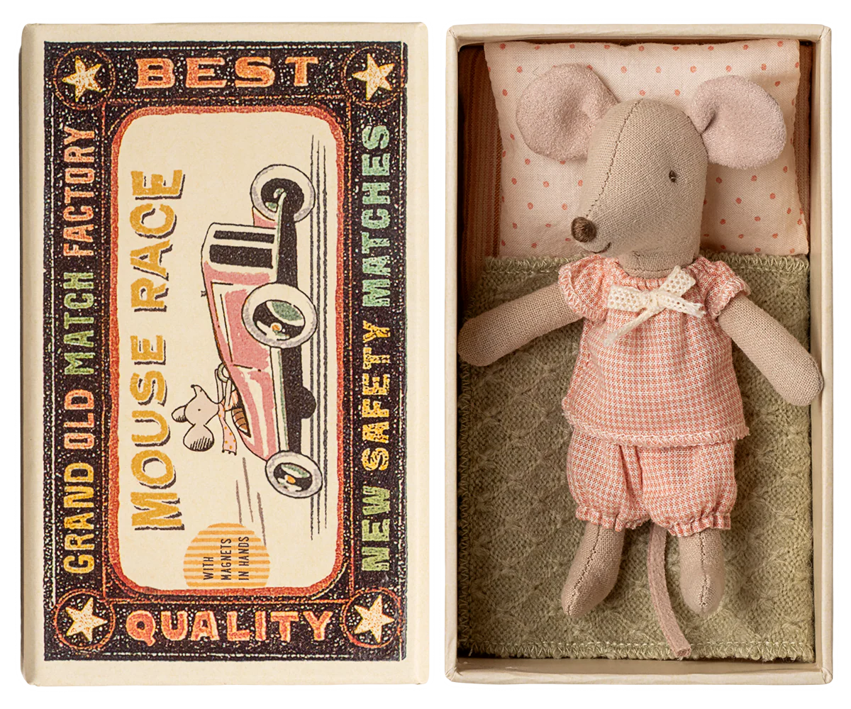 Little sister mouse in matchbox - Maileg Toys sold by Rosebud & Jo