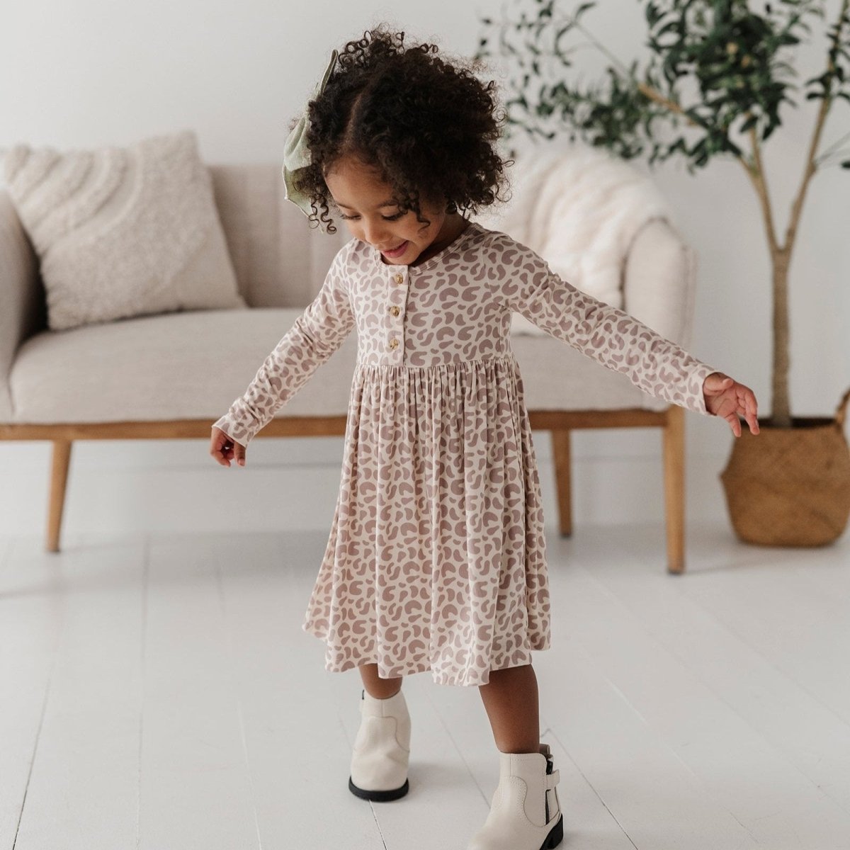 Long Sleeve Henley Dress - Babysprouts sold by Rosebud & Jo