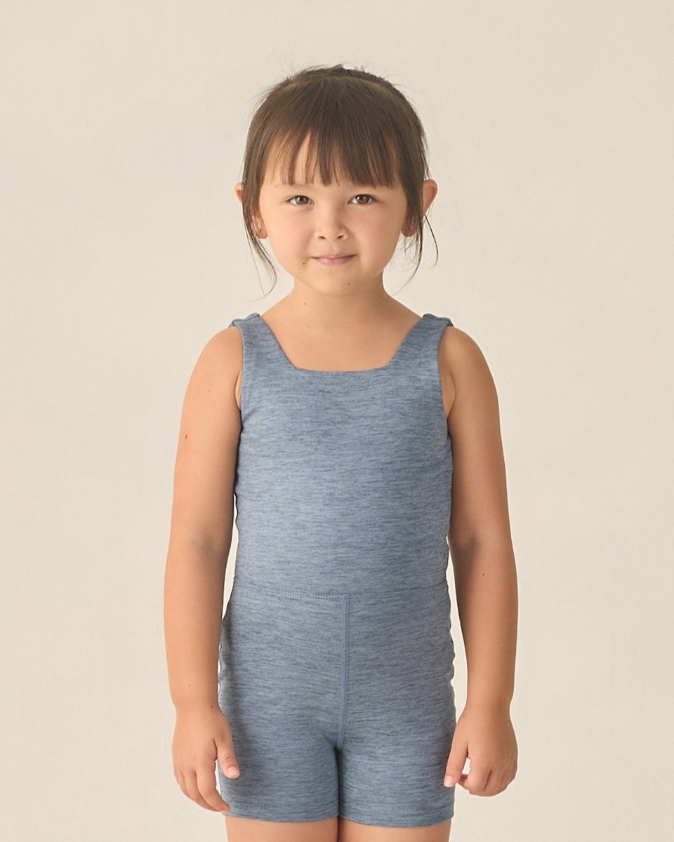 Malibu Bodysuit || Heathered Marine - Rylee + Cru Bodysuits/Onesies sold by Rosebud & Jo
