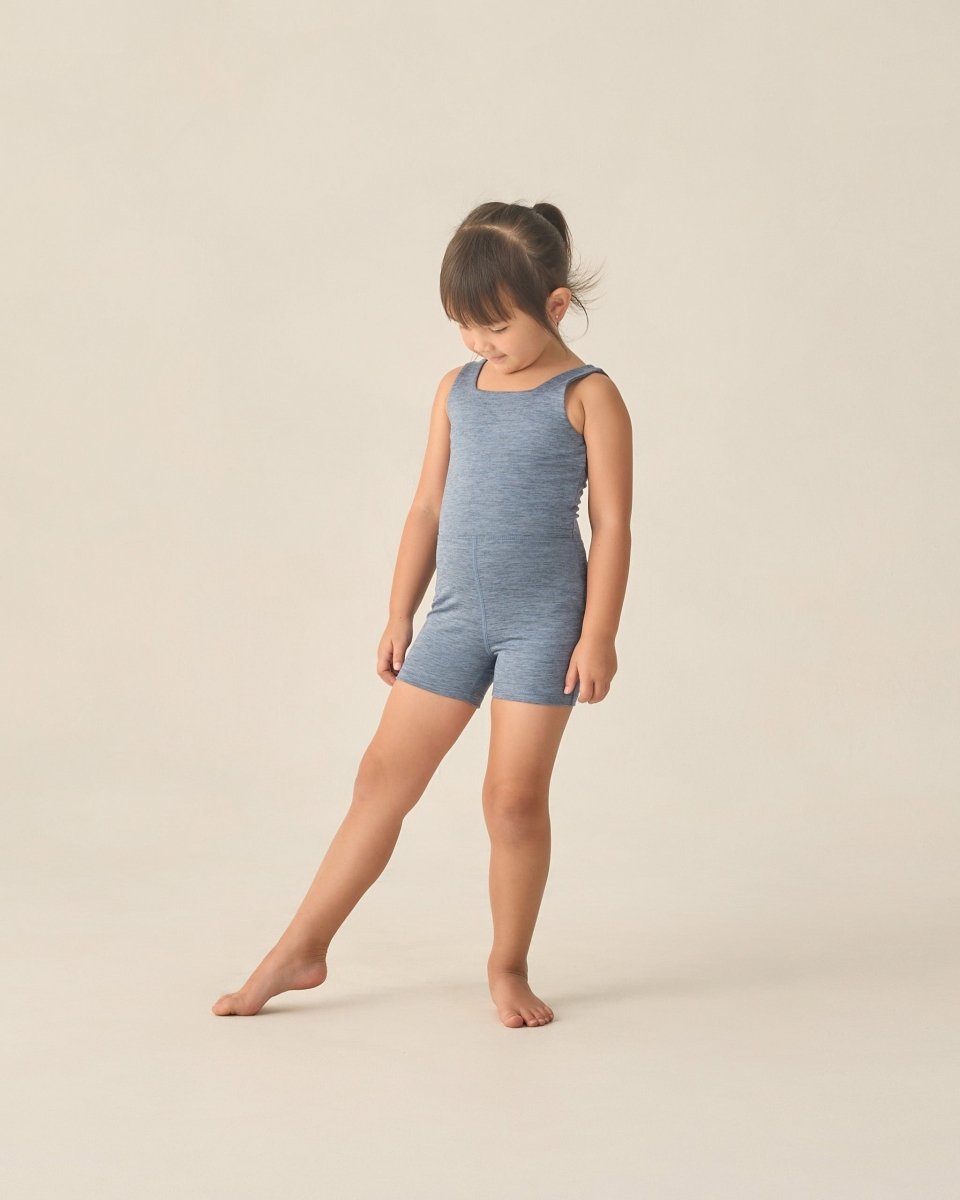 Malibu Bodysuit || Heathered Marine - Rylee + Cru Bodysuits/Onesies sold by Rosebud & Jo