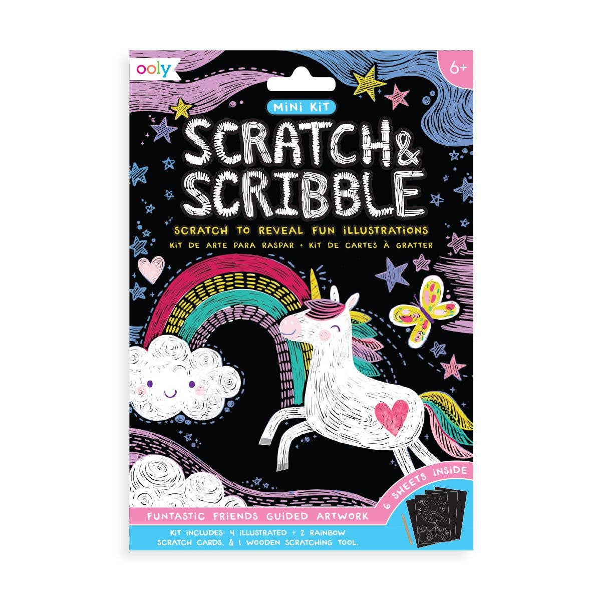 Mini Scratch & Scribble Art Kit: Funtastic Friends - OOLY Art sold by Rosebud & Jo