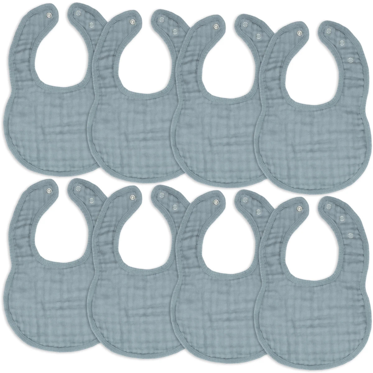 Muslin Bibs in Pacific Blue - 8 Pack - Comfy Cubs Feeding sold by Rosebud & Jo