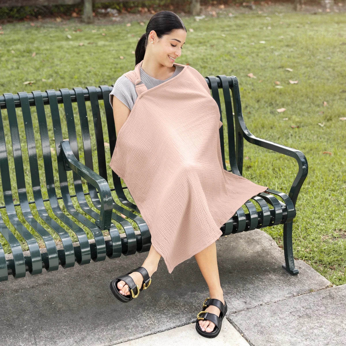 Muslin Nursing Cover - Blush - Comfy Cubs Pregnancy & Postpartum Essentials sold by Rosebud & Jo