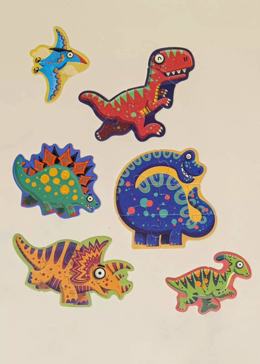 My First Puzzles - Dinosaurs World (6 puzzles) - Coco Village Toys sold by Rosebud & Jo
