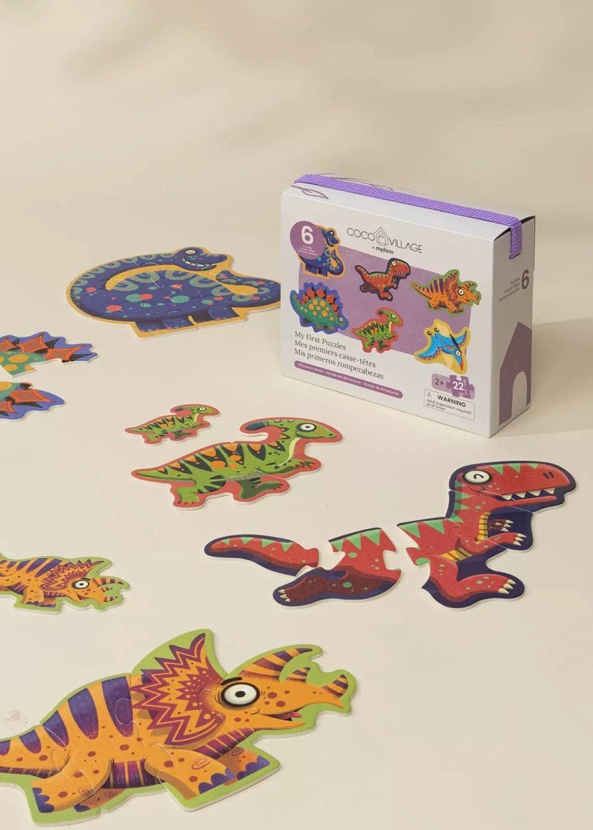 My First Puzzles - Dinosaurs World (6 puzzles) - Coco Village Toys sold by Rosebud & Jo