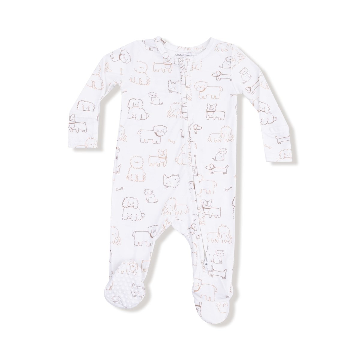 Neutral Pups - 2 Way Zipper Footie - Angel Dear Baby & Toddler Clothing sold by Rosebud & Jo