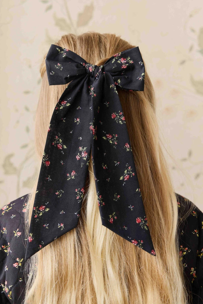 Organic Cotton Alora Bow - Bianca Noir - Jamie Kay Hair Accessory sold by Rosebud & Jo