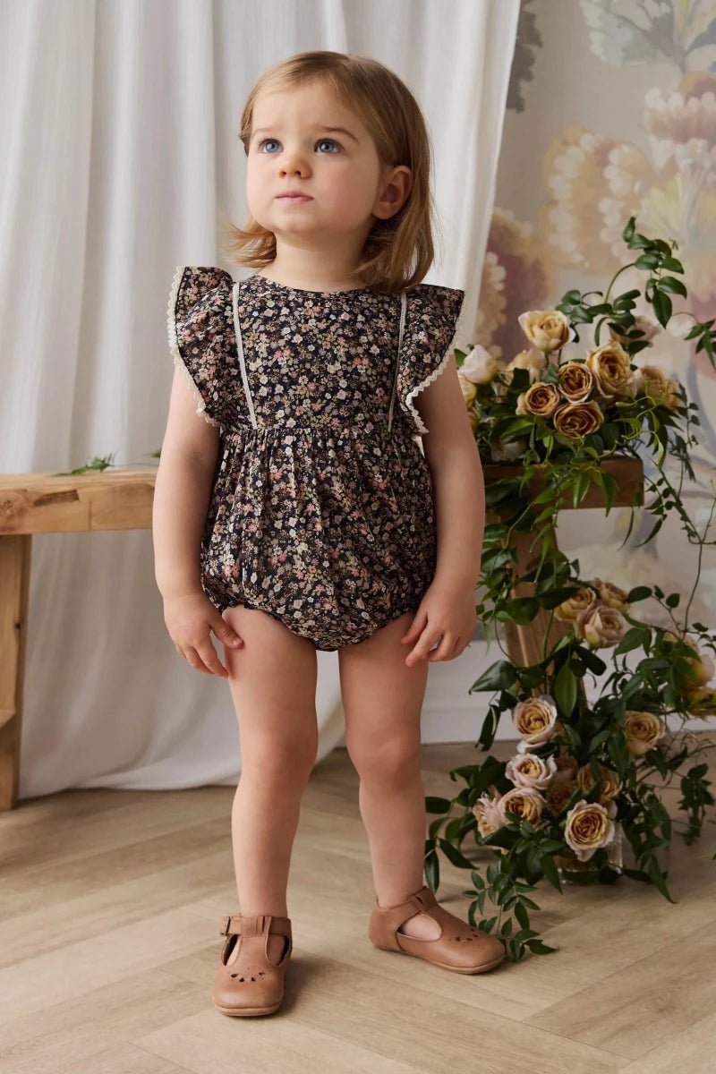 Organic Cotton Beatrice Playsuit - Luca Floral - Jamie Kay Rompers & Jumpers sold by Rosebud & Jo