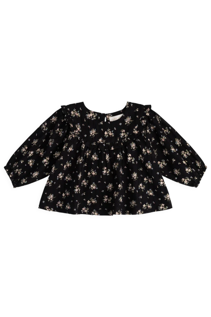 Organic Cotton Caroline Blouse - Cassie Caviar - Jamie Kay Tops sold by Rosebud & Jo