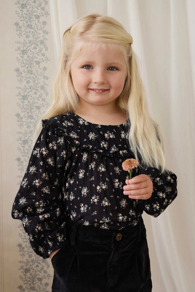 Organic Cotton Caroline Blouse - Cassie Caviar - Jamie Kay Tops sold by Rosebud & Jo