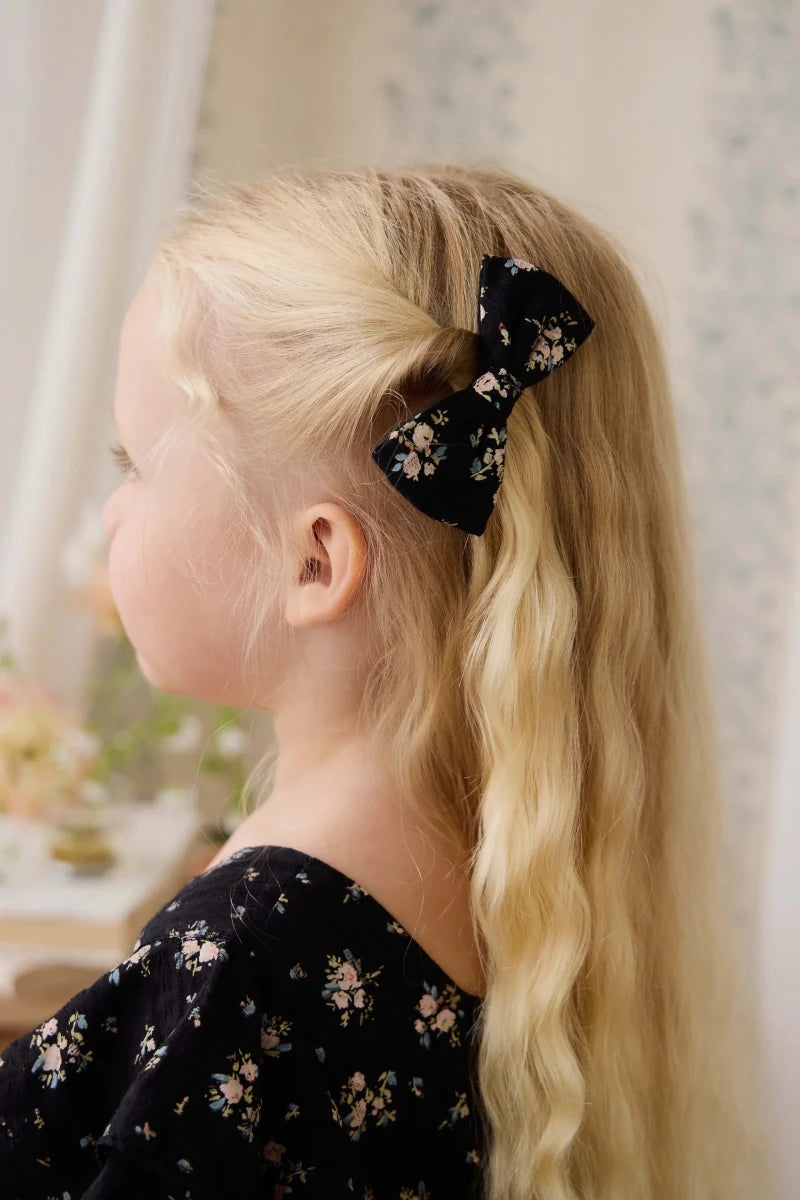 Organic Cotton Desiree Bow - Cassie Caviar - Jamie Kay Hair Accessories sold by Rosebud & Jo