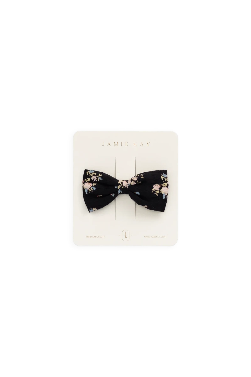 Organic Cotton Desiree Bow - Cassie Caviar - Jamie Kay Hair Accessories sold by Rosebud & Jo