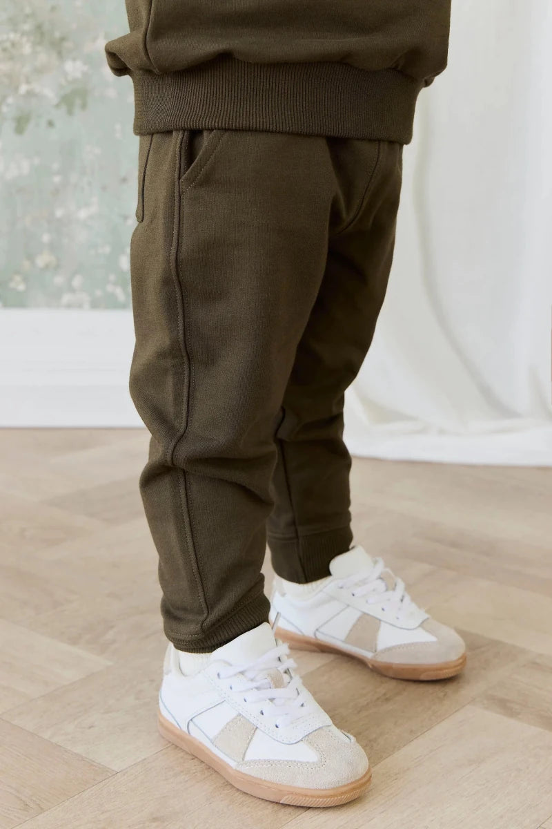 Organic Cotton Jalen Track Pant - Deep Olive - Jamie Kay Bottoms sold by Rosebud & Jo