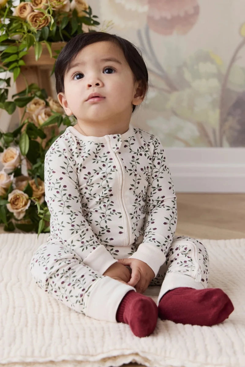 Organic Cotton Jude Onepiece - Mulberries - Jamie Kay Footies sold by Rosebud & Jo