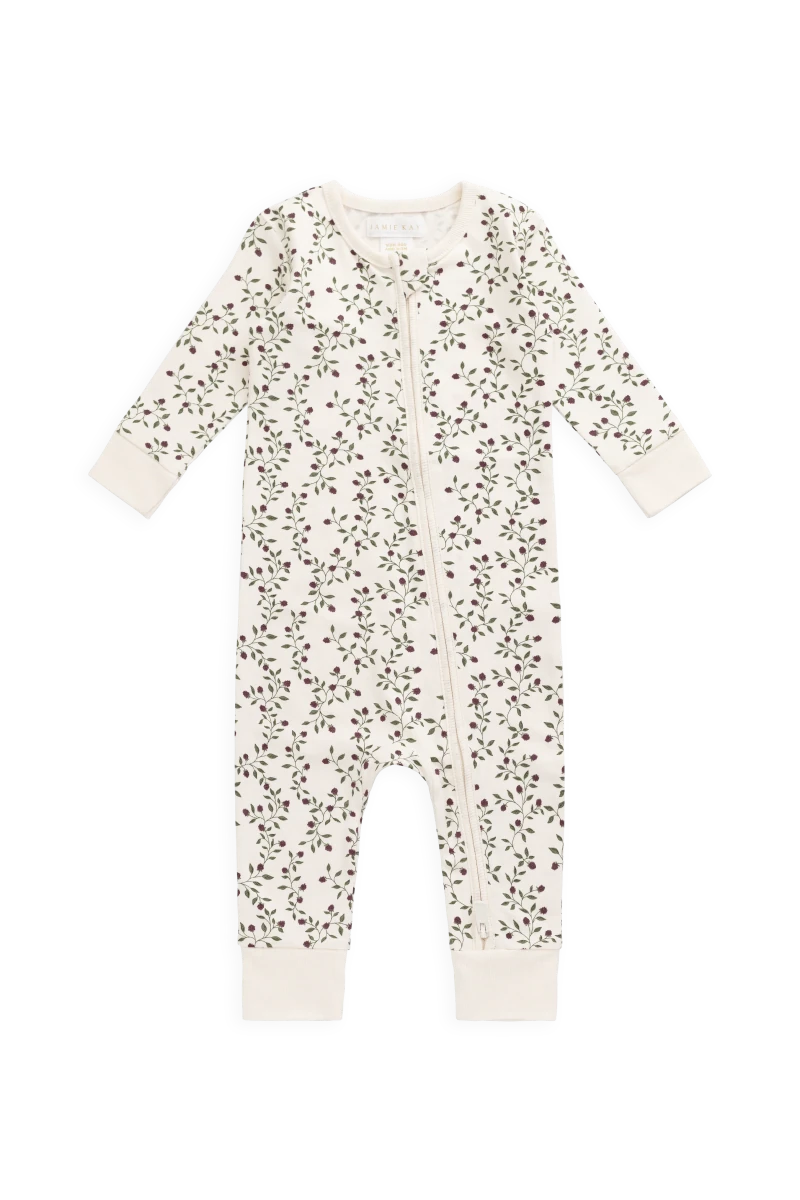 Organic Cotton Jude Onepiece - Mulberries - Jamie Kay Footies sold by Rosebud & Jo