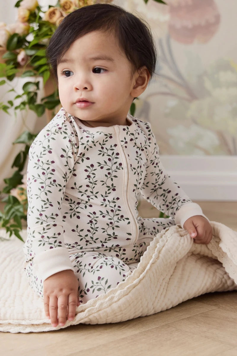 Organic Cotton Jude Onepiece - Mulberries - Jamie Kay Footies sold by Rosebud & Jo