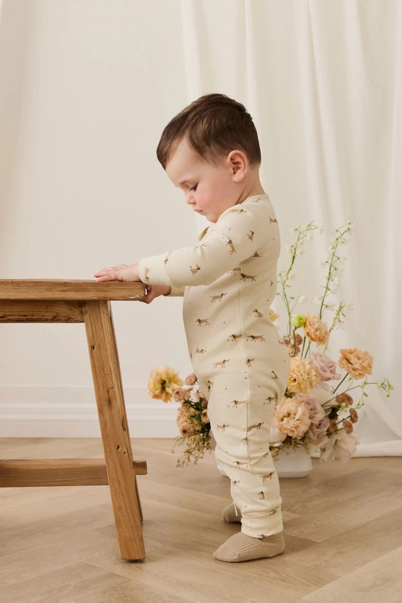 Organic Cotton Jude Onepiece - Play Ball Cassava - Jamie Kay Footies sold by Rosebud & Jo