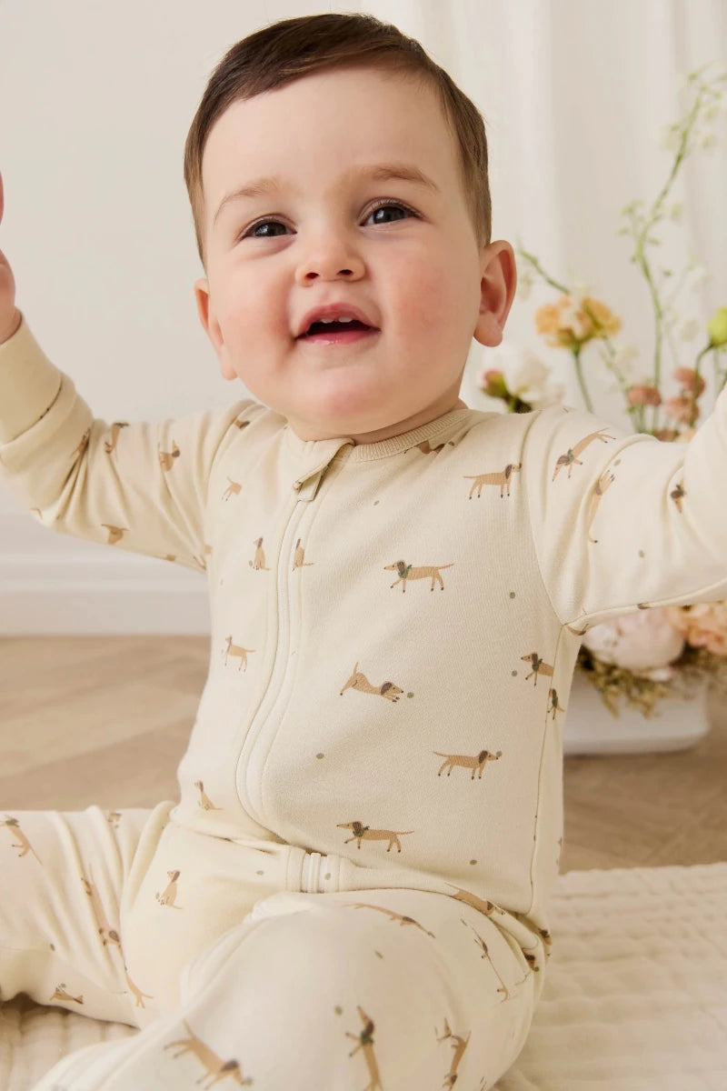 Organic Cotton Jude Onepiece - Play Ball Cassava - Jamie Kay Footies sold by Rosebud & Jo