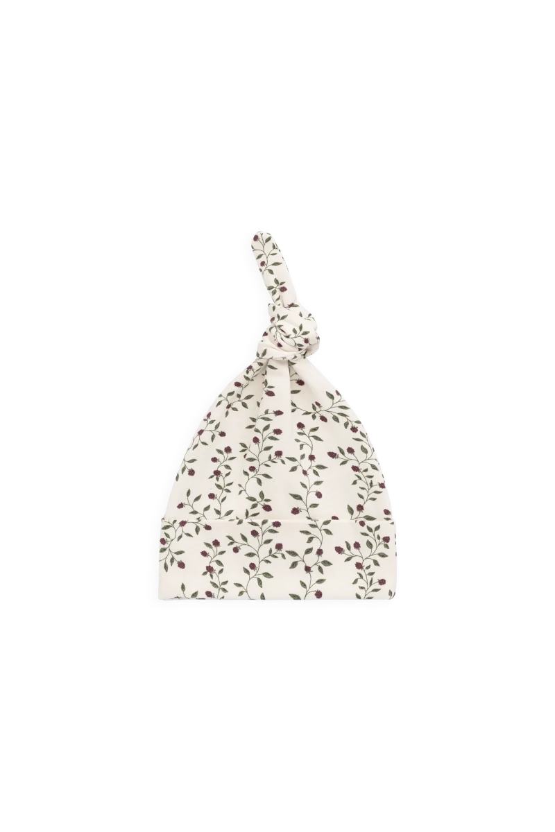 Organic Cotton Knot Beanie - Mulberries - Jamie Kay Hats sold by Rosebud & Jo