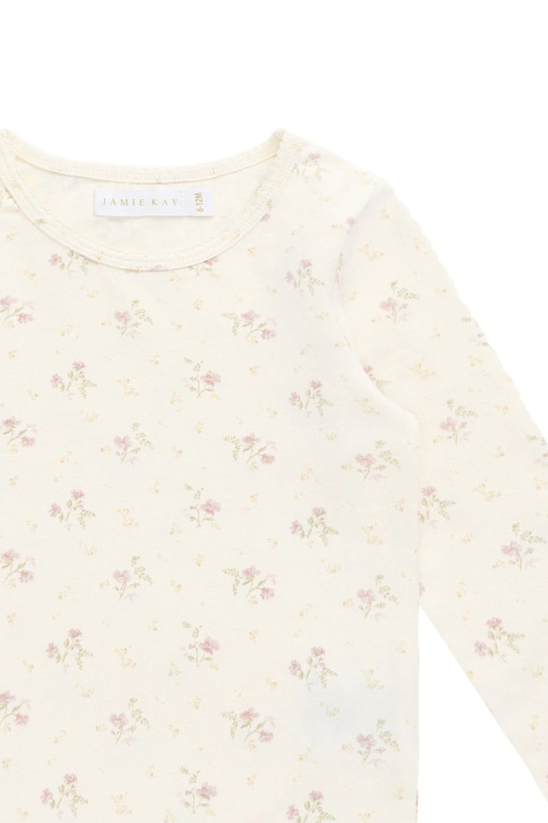Organic Cotton Long Sleeve Top - Thelma Parchment - Jamie Kay Baby & Toddler Clothing sold by Rosebud & Jo