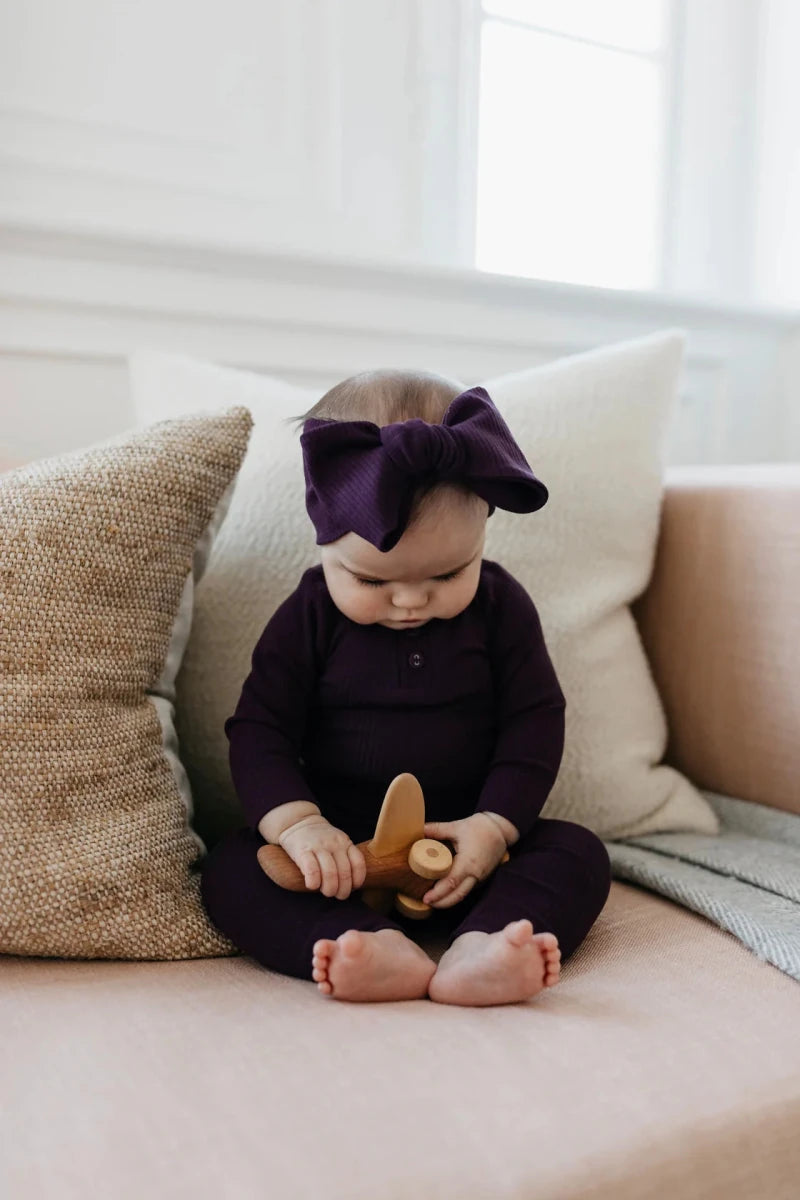 Organic Cotton Modal Headband in Fig - Rosebud & Jo sold by Rosebud & Jo