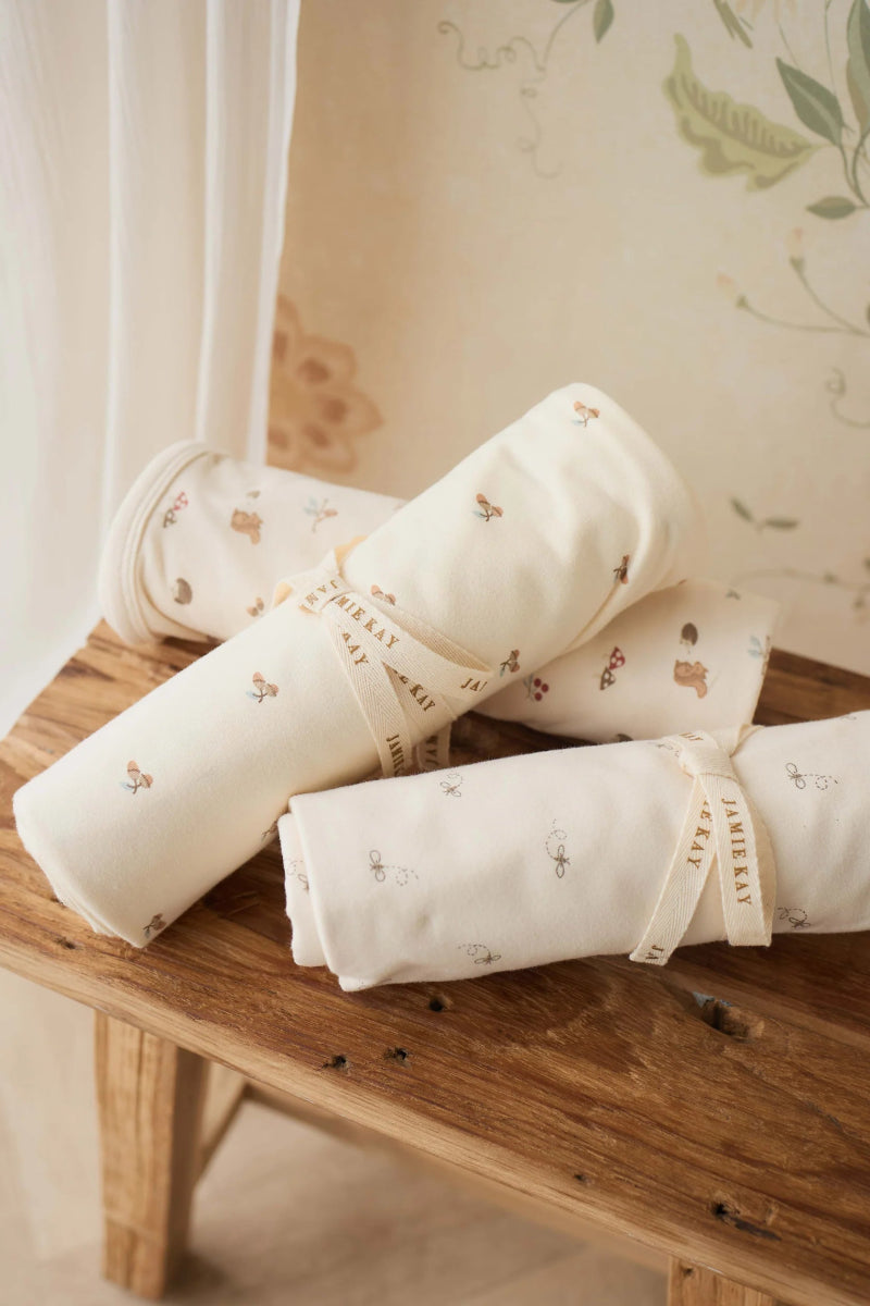 Organic Cotton Murphy Wrap - Forest Night Acorns - Jamie Kay Blanket sold by Rosebud & Jo