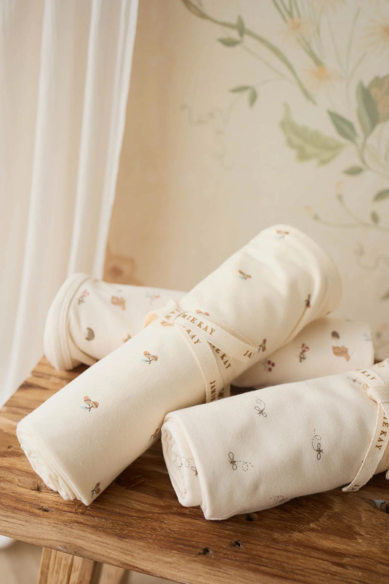 Organic Cotton Murphy Wrap - Forest Night Acorns - Jamie Kay Blanket sold by Rosebud & Jo