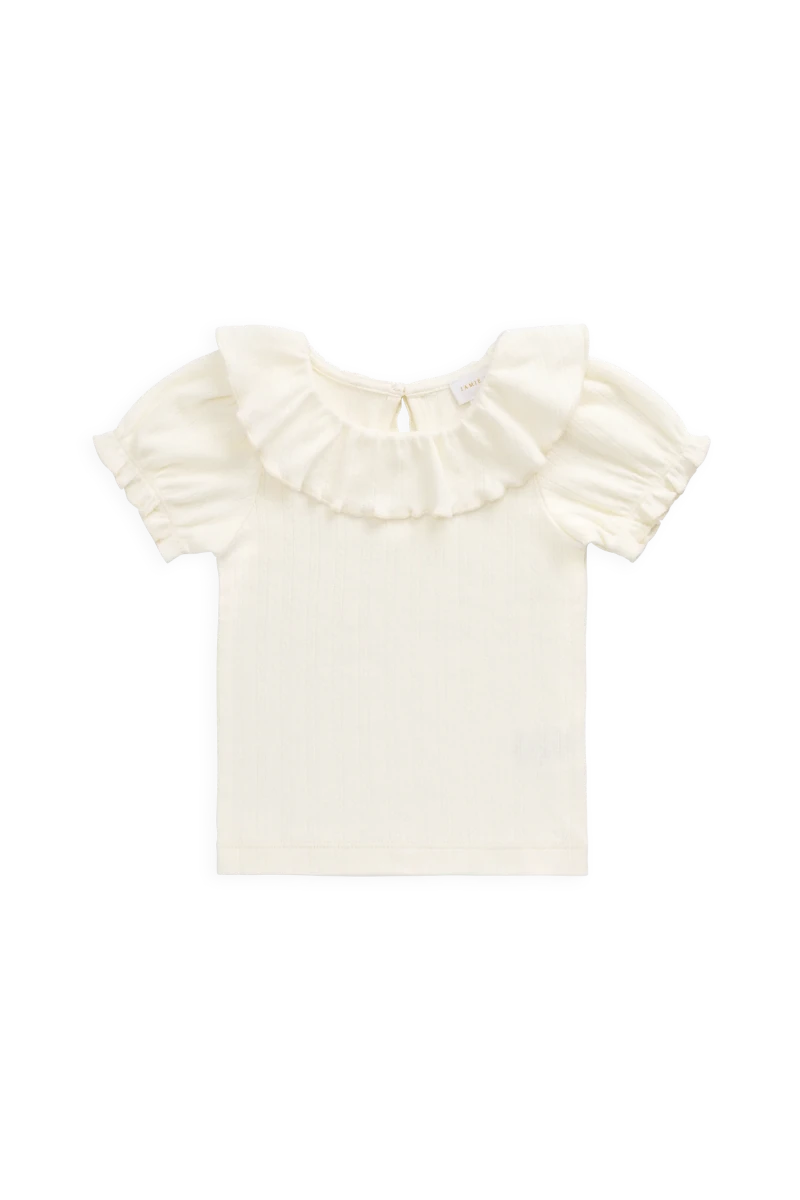 Organic Cotton Pointelle Marlene Top - Parchment - Jamie Kay Tops sold by Rosebud & Jo