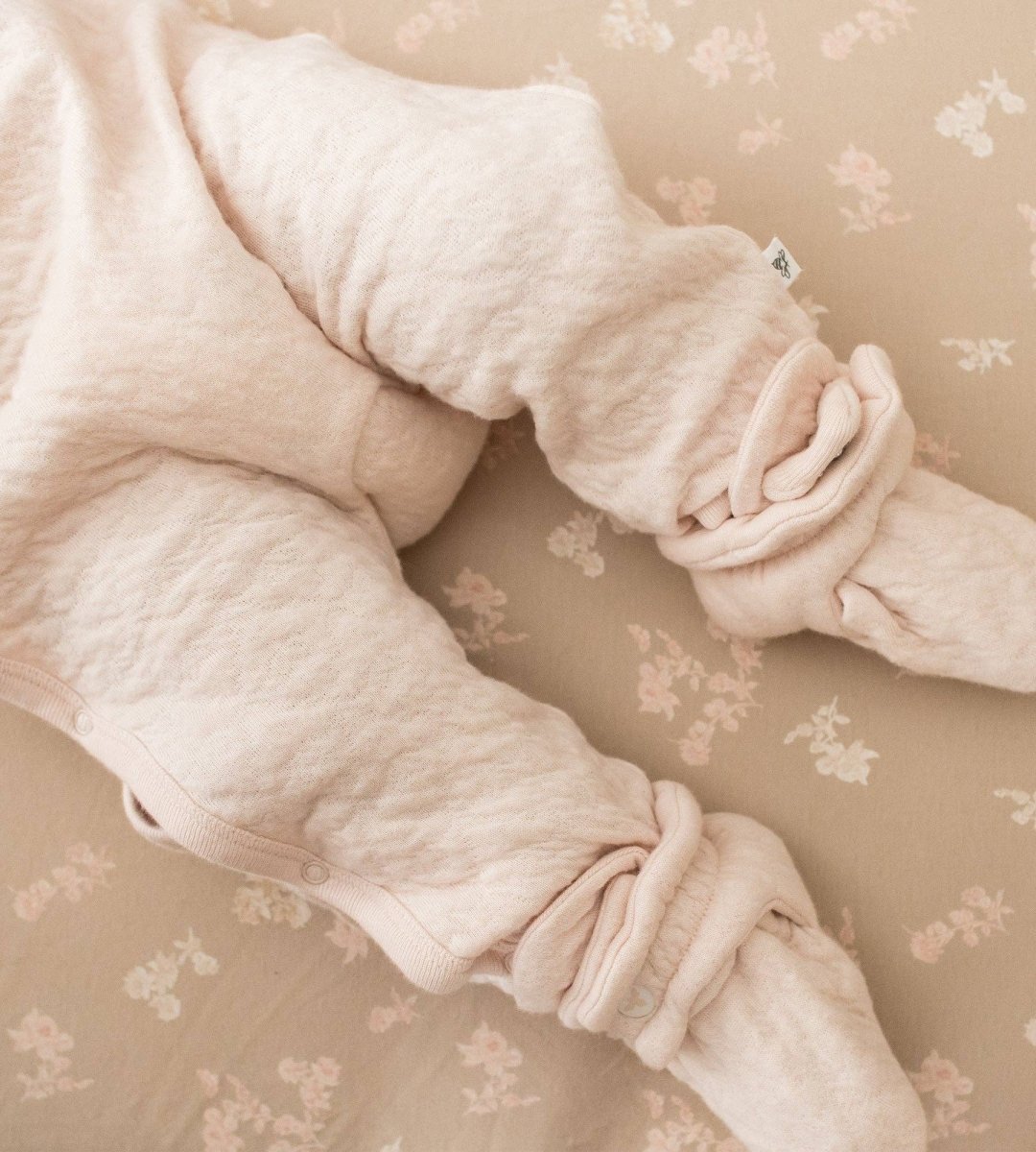 Organic Cotton Quilted Bee Baby Booties - Ranunculus - Burt's Bees Baby Shoes sold by Rosebud & Jo